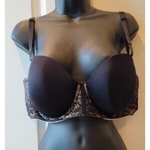 Torrid Curve Women's 42D Black Pink Soft Lined Underwire Lace Bra